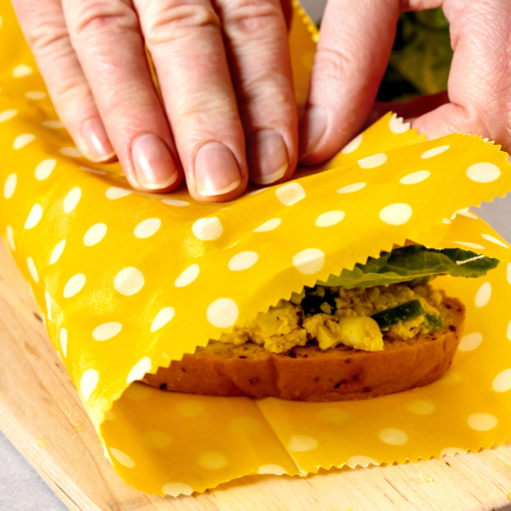 Wrapping Food in Beeswax Wrap