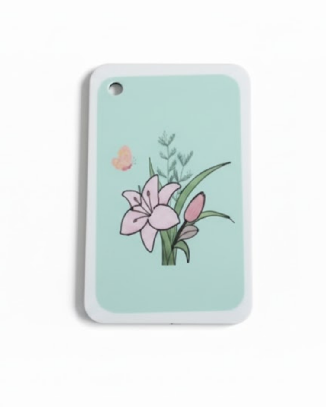 Dish Sponge with floral design on a light blue background
