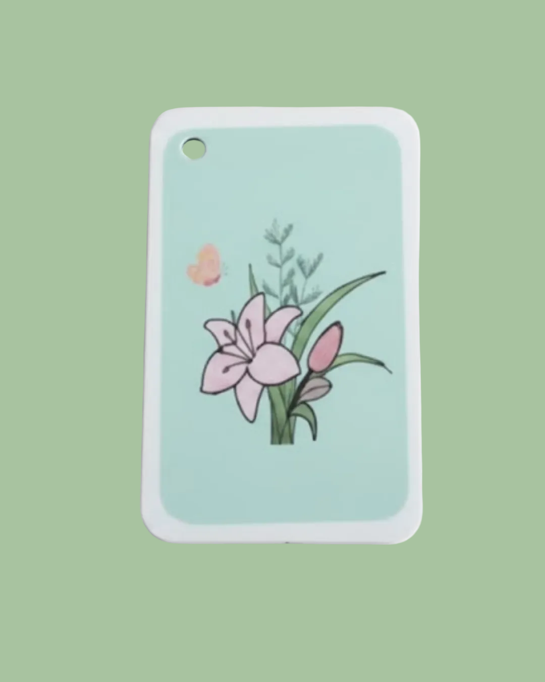 Dish Sponge with floral design on a light blue background