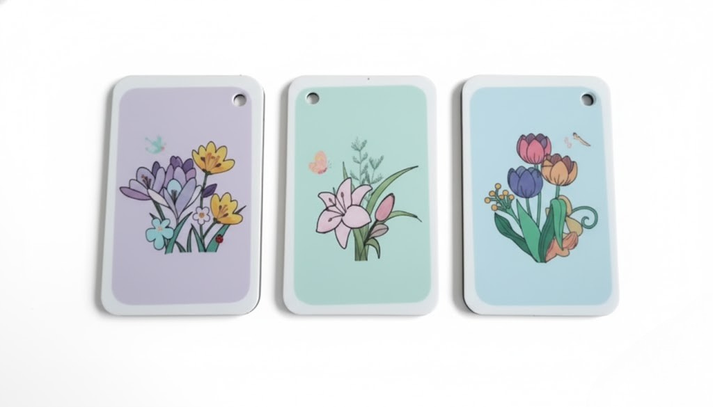 Three rectangular Dish Sponge with floral designs on a white background