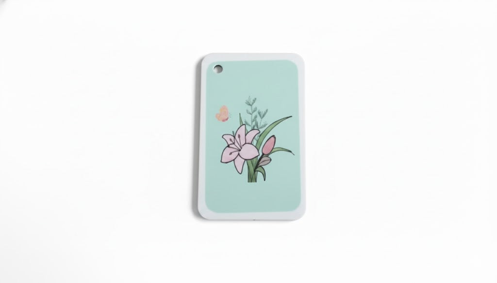 Dish Sponge with floral design on a light blue background
