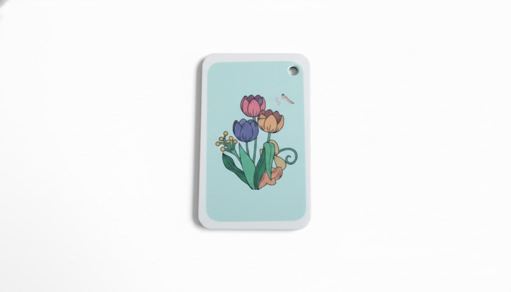 Dish Sponge with floral design on a light blue background