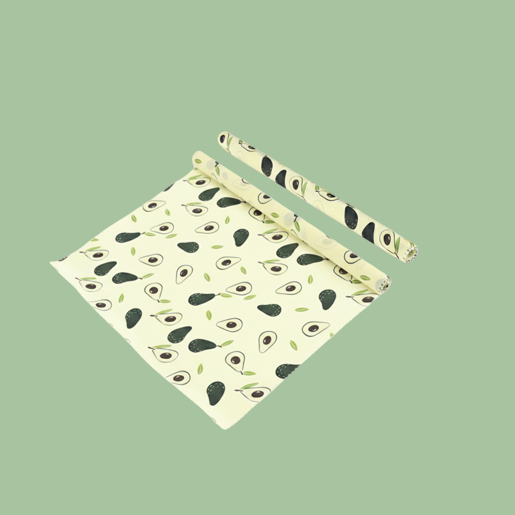 Roll of beeswax paper with avocado pattern 