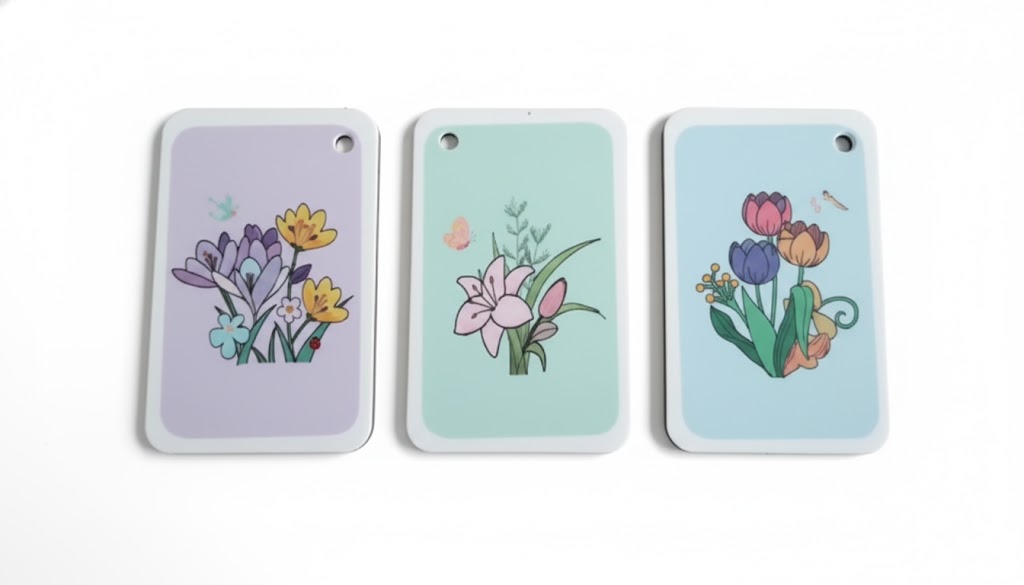 Three rectangular Dish Sponge with floral designs on a white background